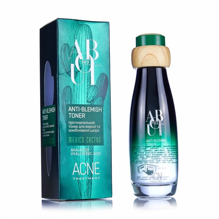 Тонер для обличчя ABOUT face Acne Treatment з екстрактом мексиканського кактусу, 128 мл