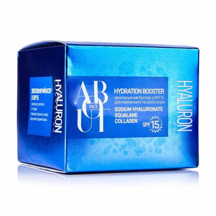 Зволожувальний бустер ABOUT face Hyaluron Hydration SPF 15 для нормальної та сухої шкіри, 65 мл