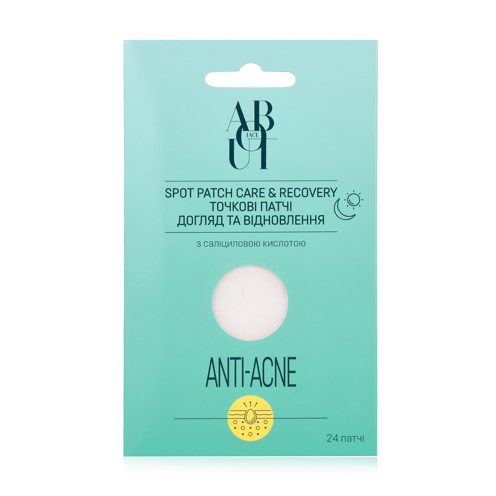 ABOUT face Точкові пачі з саліциловою кислотою CARE & RECOVERY ANTI ACNE, 24 шт