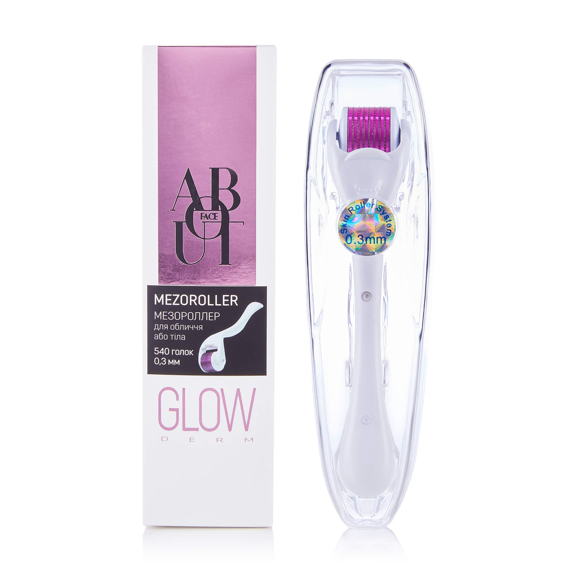 Мезоролер ABOUT face для обличчя або тіла, 540 голок, 0.3 мм