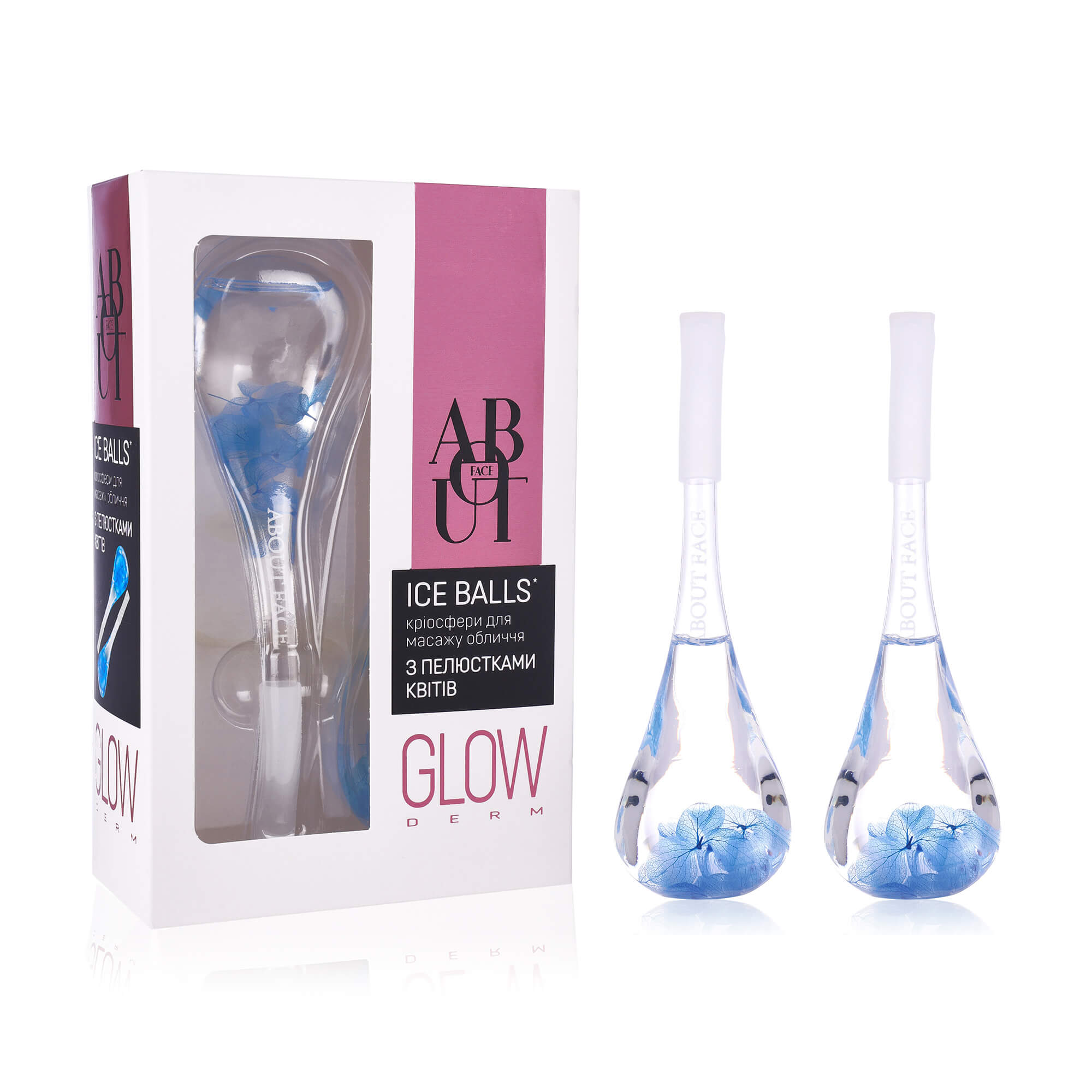Кріосфери для масажу обличчя ABOUT face ICE BALLS з пелюстками квітів