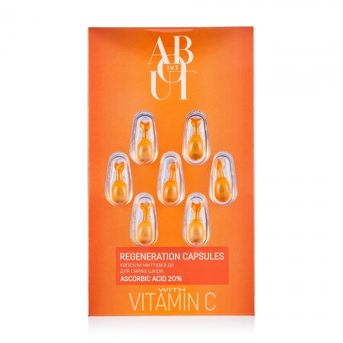 Капсули для сяйва обличчя ABOUT face з Вітаміном C, 7 шт