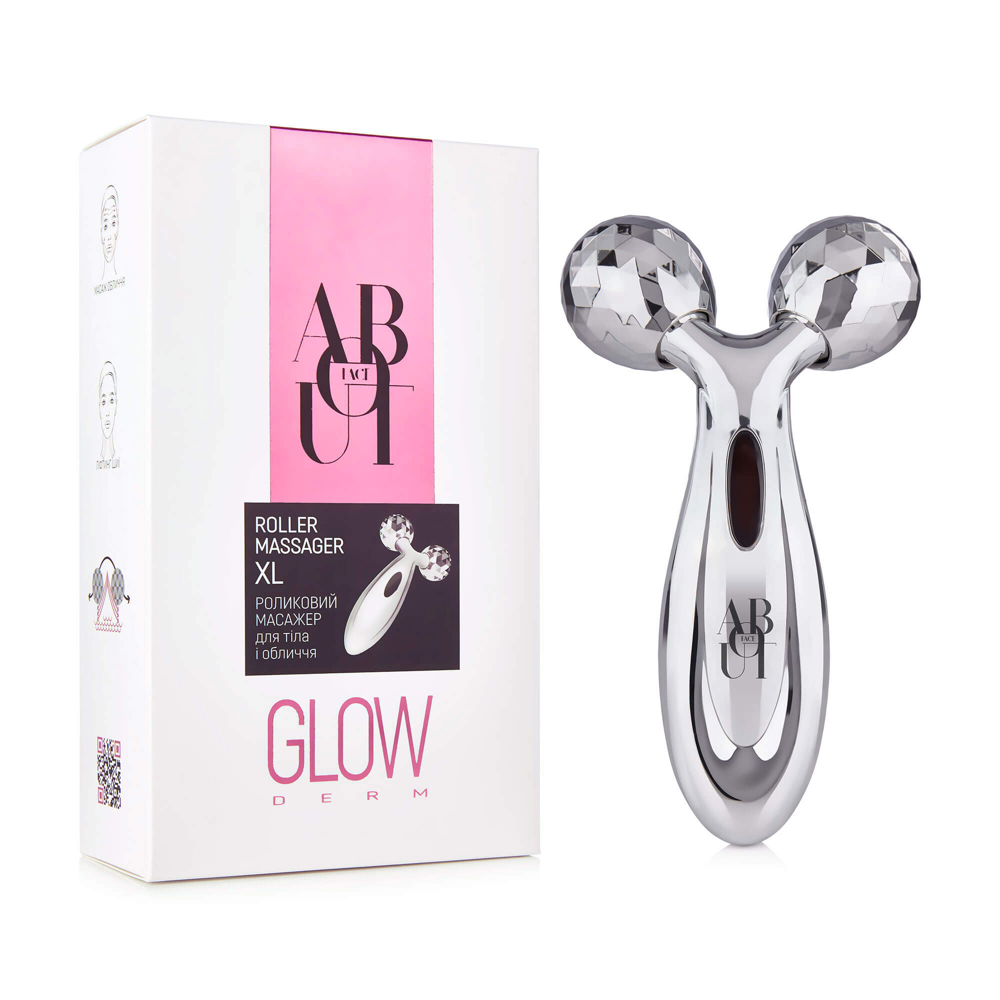 Роликовий масажер для тіла і обличчя ABOUT face XL