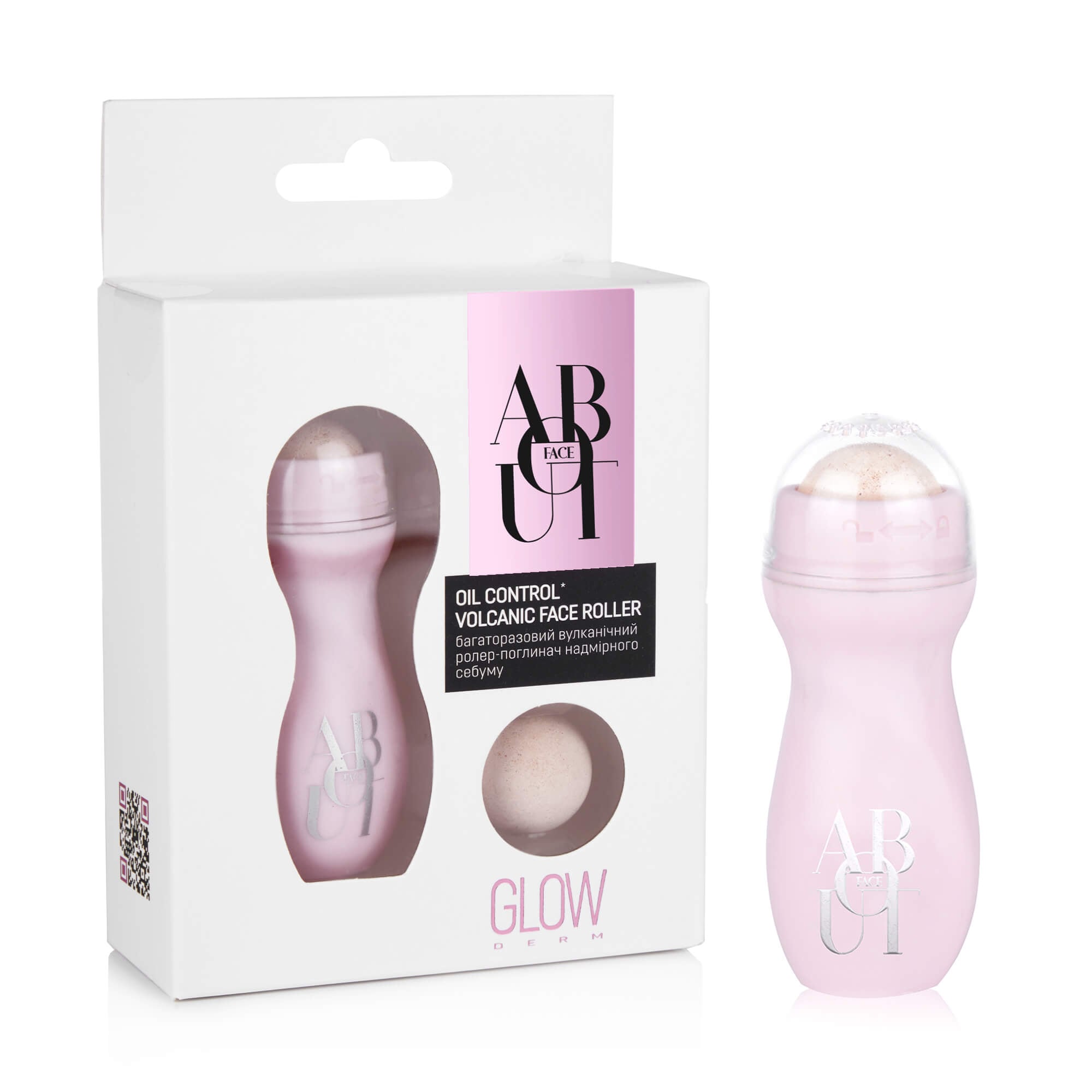 Вулканічний ролер ABOUT face для поглинання надмірного себуму з запасною кулькою