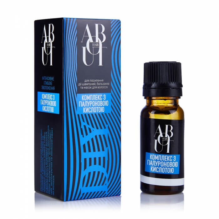 Активний комплекс з гіалуроновою кислотою ABOUT Hair для посилення дії шампуней, бальзамів та масок для волосся, 7 мл