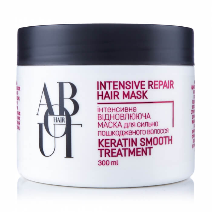 Інтенсивна відновнювальна маска для волосся ABOUT hair Кератинове вирівнювання, 300 мл
