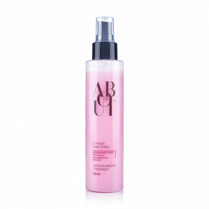 Двофазний спрей для волосся ABOUT hair Кератинове розгладження, 150 мл
